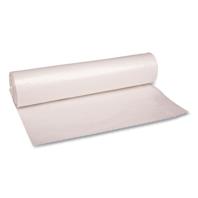 Recycled Low-Density Polyethylene Can Liners, 56 gal, 1.4 mil, 43" x 47", Clear, Perforated, 10 Bags/Roll, 10 Rolls/Carton