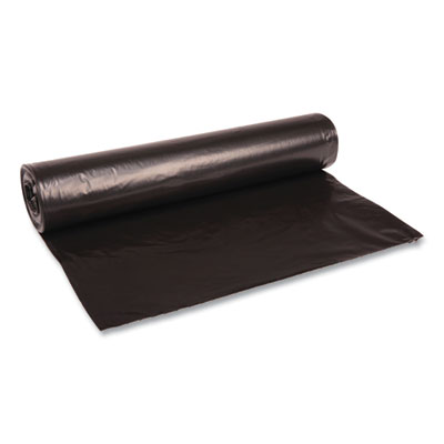 Recycled Low-Density Polyethylene Can Liners, 56 gal, 1.2 mil, 43" x 47", Black, Perforated, 10 Bags/Roll, 10 Rolls/Carton