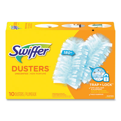 Dusters Refill, Dust Lock Fiber, Unscented, Light Blue, 10/Box