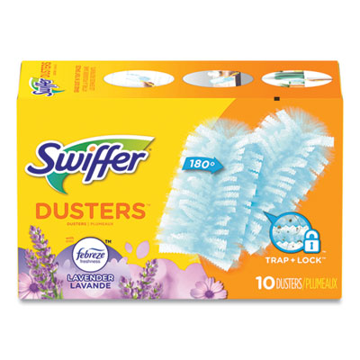 Refill Dusters, DustLock Fiber, Light Blue, Lavender Vanilla Scent,10/Box,4 Boxes/Carton