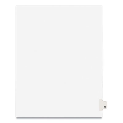 Preprinted Legal Exhibit Side Tab Index Dividers, Avery Style, 10-Tab, 49, 11 x 8.5, White, 25/Pack, (1049)