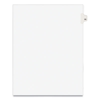 Preprinted Legal Exhibit Side Tab Index Dividers, Avery Style, 10-Tab, 53, 11 x 8.5, White, 25/Pack, (1053)