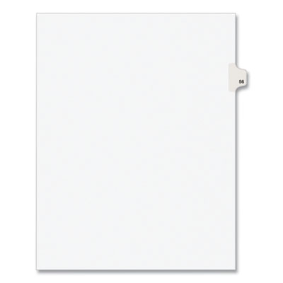 Preprinted Legal Exhibit Side Tab Index Dividers, Avery Style, 10-Tab, 56, 11 x 8.5, White, 25/Pack, (1056)