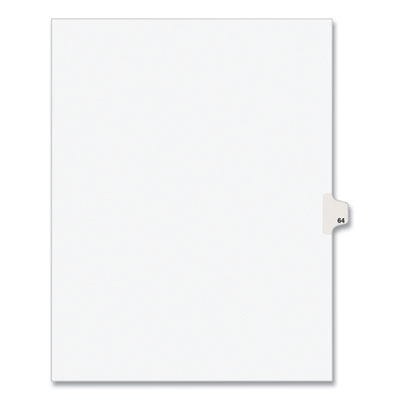 Preprinted Legal Exhibit Side Tab Index Dividers, Avery Style, 10-Tab, 64, 11 x 8.5, White, 25/Pack, (1064)