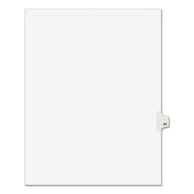 Preprinted Legal Exhibit Side Tab Index Dividers, Avery Style, 10-Tab, 67, 11 x 8.5, White, 25/Pack, (1067)