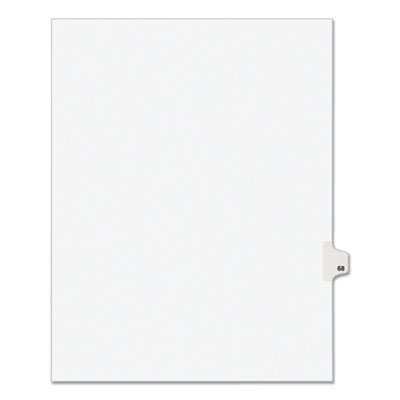 Preprinted Legal Exhibit Side Tab Index Dividers, Avery Style, 10-Tab, 68, 11 x 8.5, White, 25/Pack, (1068)