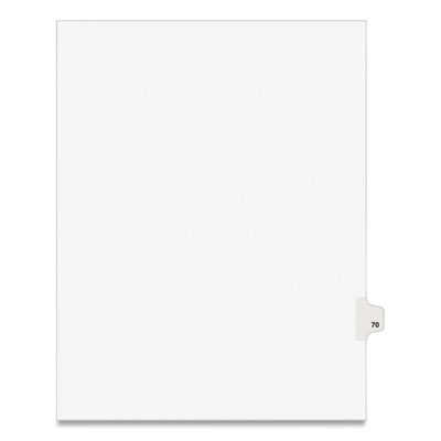 Preprinted Legal Exhibit Side Tab Index Dividers, Avery Style, 10-Tab, 70, 11 x 8.5, White, 25/Pack, (1070)