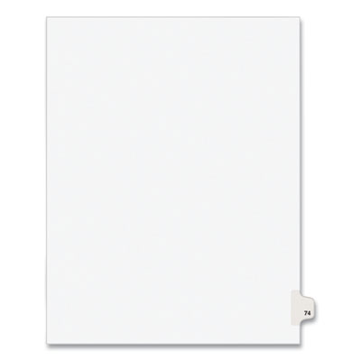 Preprinted Legal Exhibit Side Tab Index Dividers, Avery Style, 10-Tab, 74, 11 x 8.5, White, 25/Pack, (1074)