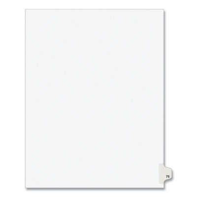 Preprinted Legal Exhibit Side Tab Index Dividers, Avery Style, 10-Tab, 75, 11 x 8.5, White, 25/Pack, (1075)