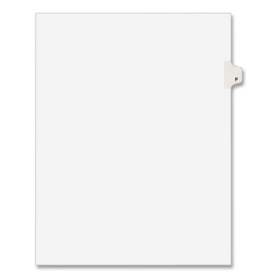 Preprinted Legal Exhibit Side Tab Index Dividers, Avery Style, 26-Tab, F, 11 x 8.5, White, 25/Pack, (1406)