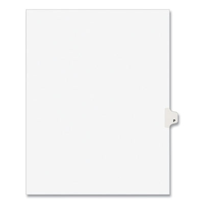 Preprinted Legal Exhibit Side Tab Index Dividers, Avery Style, 26-Tab, P, 11 x 8.5, White, 25/Pack, (1416)