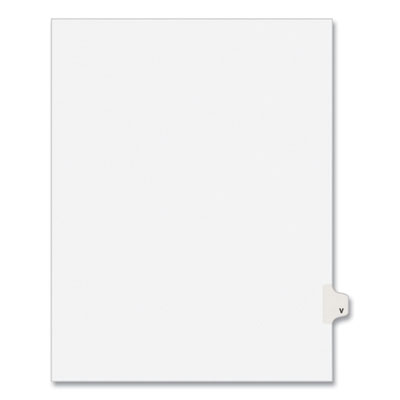 Preprinted Legal Exhibit Side Tab Index Dividers, Avery Style, 26-Tab, V, 11 x 8.5, White, 25/Pack, (1422)