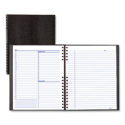 NotePro Undated Daily Planner, 10.75 x 8.5, Black Cover, Undated