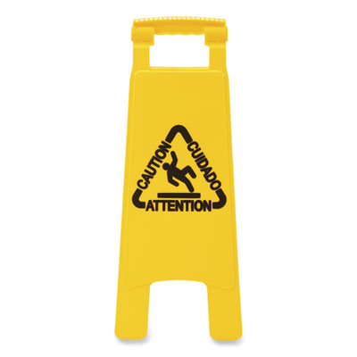 Site Safety Wet Floor Sign, 2-Sided, 10 x 2 x 26, Yellow