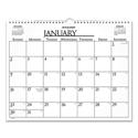 Business Monthly Wall Calendar, 15 x 12, White/Black Sheets, 12-Month (Jan to Dec): 2025