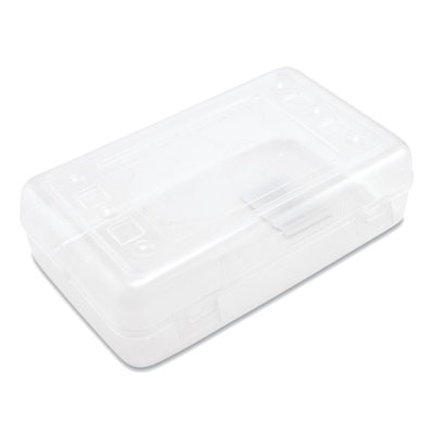 Gem Polypropylene Pencil Box with Lid, Polypropylene, 8.5 x 5.25 x 2.5, Clear