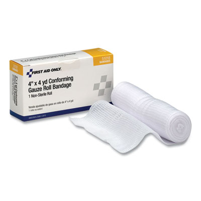 First Aid Conforming Gauze Bandage, Non-Sterile, 4" Wide