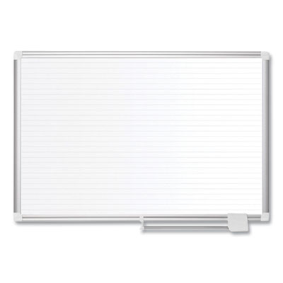 Ruled Magnetic Steel Dry Erase Planning Board, 48" x 36", White Surface, Satin Aluminum Frame