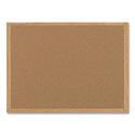 Earth Cork Board, 48 x 36, Tan Surface, Oak Wood Frame