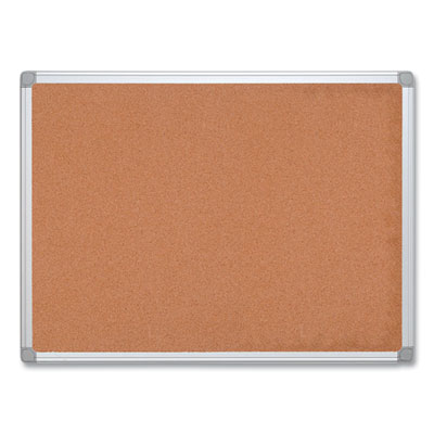 Earth Cork Board, 24" x 18", Tan Surface, Satin Aluminum Frame