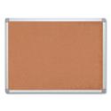 Earth Cork Board, 24 x 18, Tan Surface, Silver Aluminum Frame