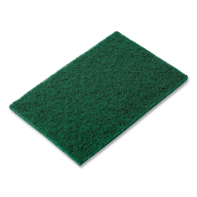 Medium-Duty Scouring Pad, 6 x 9, Green, 10 Pads/Pack, 6 Packs/Carton