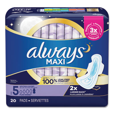 Maxi Pads, Extra Heavy Overnight, 20/Pack