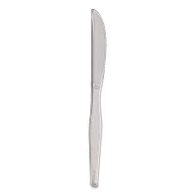 Heavyweight Polystyrene Cutlery, Knives, Clear, 1,000/Carton