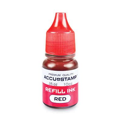 ACCU-STAMP Gel Ink Refill, 0.35 oz Bottle, Red