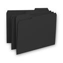 Interior File Folders, 1/3-Cut Tabs: Assorted, Letter Size, 0.75" Expansion, Black/Gray, 100/Box