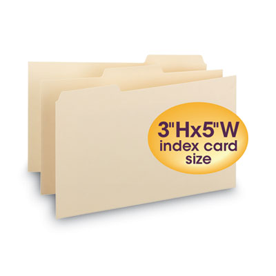 Manila Card Guides, 1/3-Cut Top Tab, Blank, 3 x 5, Manila, 100/Box