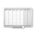 Magnetic Dry Erase Calendar Board, Weekly Planning/Scheduling, 36" x 24", White Surface, Satin Aluminum Frame