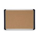 Tech Cork Board, 48" x 36", Tan Surface, Silver/Black Aluminum Frame