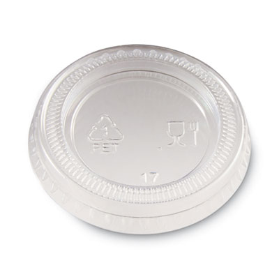 Plastic Portion Cup Lid, Fits 1 oz Portion Cups, Clear, 4,800/Carton