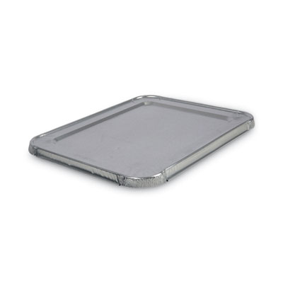 Aluminum Steam Table Pan Lids, Fits Half-Size Deep Pan, 290 Gauge, 0.63" Deep, 10.5 x 12.81, 100/Carton