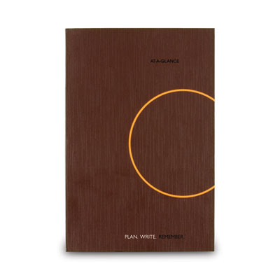 One-Day-Per-Page Planning Notebook, 9 x 6, Dark Brown/Orange Cover, 12-Month (Jan to Dec): 2025