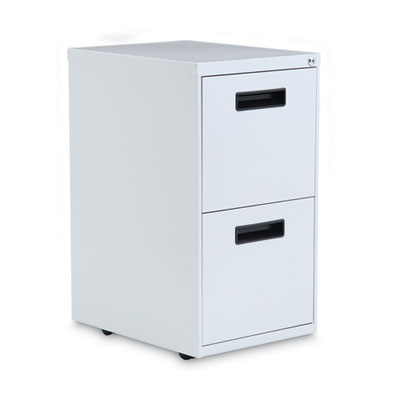 File Pedestal, Left or Right, 2 Legal/Letter-Size File Drawers, Light Gray, 14.96" x 19.29" x 27.75"