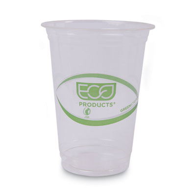 GreenStripe Renewable and Compostable Cold Cups, 16 oz, Clear, 50/Pack, 20 Packs/Carton