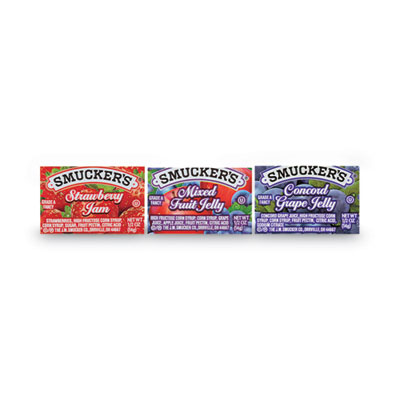 Smucker's Jam Assortment, Single Serving Packs, 0.5 Oz, 200/carton