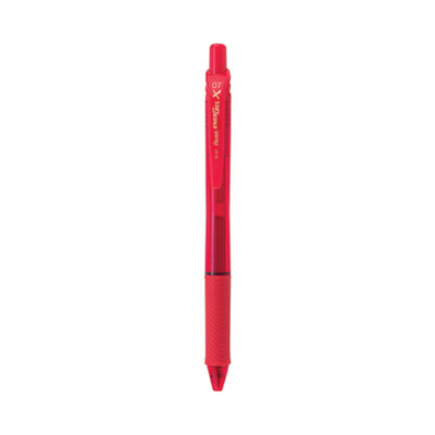 EnerGel-X Gel Pen, Retractable, Medium 0.7 mm, Red Ink, Translucent Red/Red Barrel, Dozen