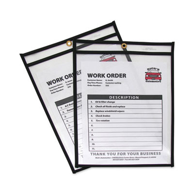 Shop Ticket Holders, Stitched, Both Sides Clear, 75 Sheets, 9 x 12, 25/Box