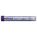 Eraser Refills for Pentel Champ, e-sharp, Jolt, Icy and Quicker Clicker Pencils, Cylindrical Rod, White, 5/Tube