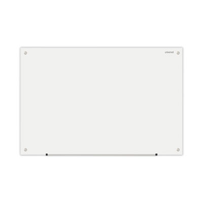 Frameless Glass Marker Board, 36" x 24", White Surface