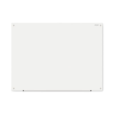 Frameless Glass Marker Board, 48" x 36", White Surface