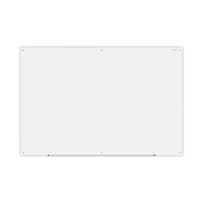 Frameless Glass Marker Board, 72" x 48", White Surface