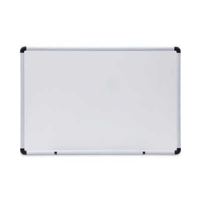 Modern Melamine Dry Erase Board with Aluminum Frame, 36" x 24", White Surface, Satin Aluminum Frame