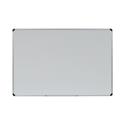 Deluxe Porcelain Magnetic Dry Erase Board, 72" x 48", White Surface, Silver/Black Aluminum Frame