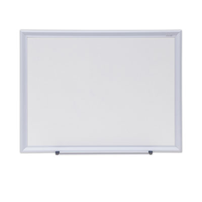 Deluxe Melamine Dry Erase Board, 24" x 18", White Surface, Satin Aluminum Frame