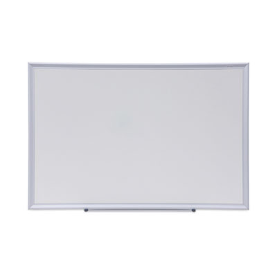 Deluxe Melamine Dry Erase Board, 36" x 24", White Surface, Satin Aluminum Frame