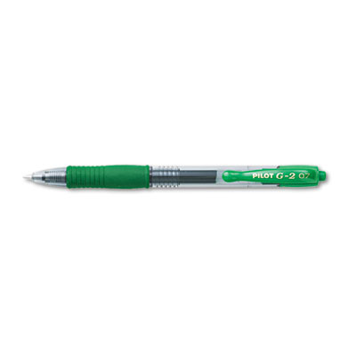 G2 Premium Gel Pen, Retractable, Fine 0.7 mm, Green Ink, Smoke/Green Barrel, Dozen